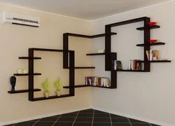 Shelves in the living room interior photo