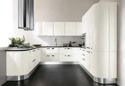 Кухонны гарнітур кутняй для кухні фота белы