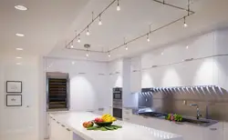 Design of ceiling lamps for the kitchen photo