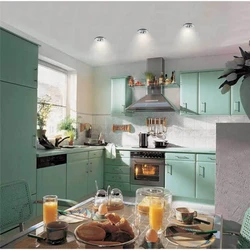 Design of ceiling lamps for the kitchen photo