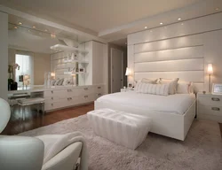 Inexpensive bedroom interior in light colors