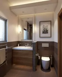 Дизайн ванной с туалетом в доме окном