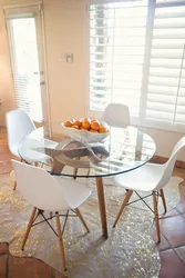 Photo kitchen design with a round table