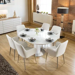 Photo kitchen design with a round table