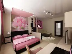 Однокомнатная интерьер гостиной спальни