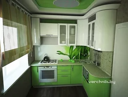 Дызайн кухоннага гарнітура кутняга для маленькай кухні ў хрушчоўцы