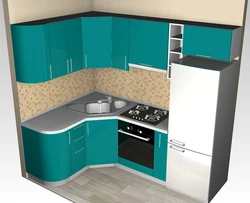 Design of a corner kitchen set for a small kitchen in Khrushchev