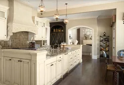 Color combination in the kitchen interior ivory