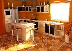 Kitchen interior color combination of kitchen and floor