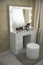 Photo table for bedroom with mirror