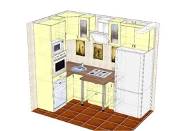 Small-sized kitchens 5 sq.m. design with gas