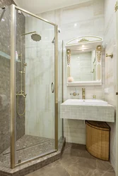 Design Of A Bright Bathroom With Shower