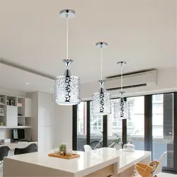 Kitchen pendant lamps in the interior