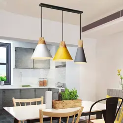 Kitchen pendant lamps in the interior