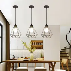 Kitchen pendant lamps in the interior