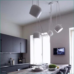 Kitchen pendant lamps in the interior