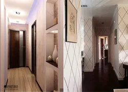 Прихожая для узкого коридора дизайн фото обои