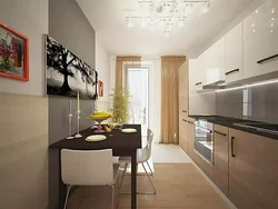 Kitchens 14 sq m with access to the balcony design