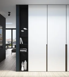 Modern bedroom wardrobe with hinged doors photo design