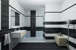 Bathroom design with black floor