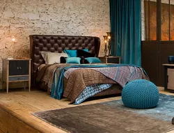 Color combination in the bedroom interior turquoise color
