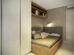 Bedroom 9 sq m design with wardrobe