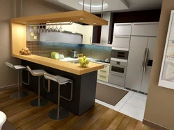 Kitchen interior with a bar counter in a small kitchen design photo