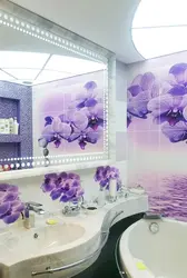 3D фото үлгісімен ванна бөлмесінің панельдері