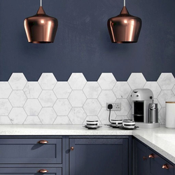 Honeycomb tiles in the kitchen interior photo