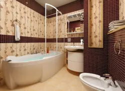 Bathroom design with corner bath