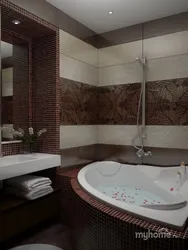 Bathroom design with corner bath