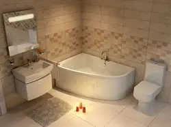 Bathroom design with corner bath