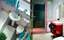 Туалет и ванна в одном стиле фото хрущевке