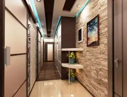 Photo wallpaper for a narrow hallway