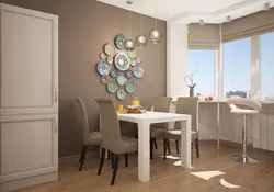 Decoration of the wall near the table in the kitchen photo