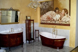 Paintings in the bathroom in the interior