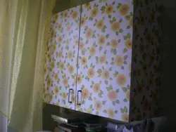 Covering the kitchen with self-adhesive film photo