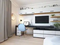 Modern chests of drawers for the living room in the interior photo