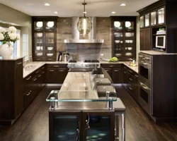 Large kitchen in modern style design photo