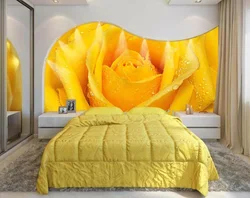 Интерьер спальни в желтых тонах