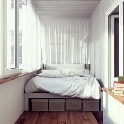 Балкон спальня дызайн фота з выхадам