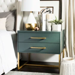 Photo of bedroom bedside tables made of wood