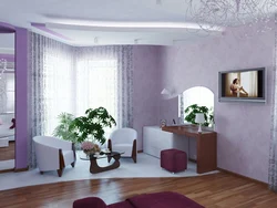 Lilac wallpaper living room photo