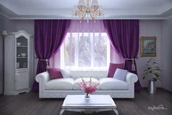 Lilac fon rasmi yashash xonasi fotosurati
