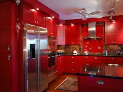 Кухня В Красных Тонах Дизайн Фото