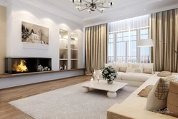 Modern interior design and decoration of the living room photo