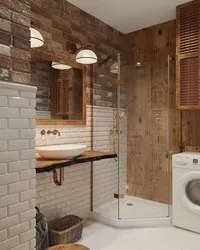 Дизайн маленькой ванной в стиле лофт