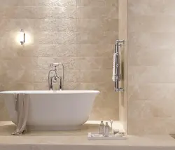 Ванна дизайнындағы тастан жасалған плиткалар