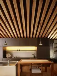 Kitchen design with slats photo