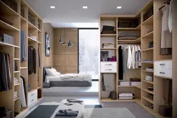 Built-in wardrobe in the bedroom photo design